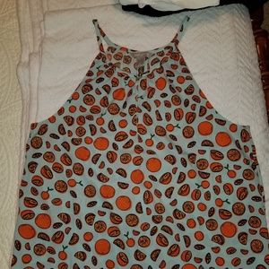 Banana Republic Light blue tank with fruit designs